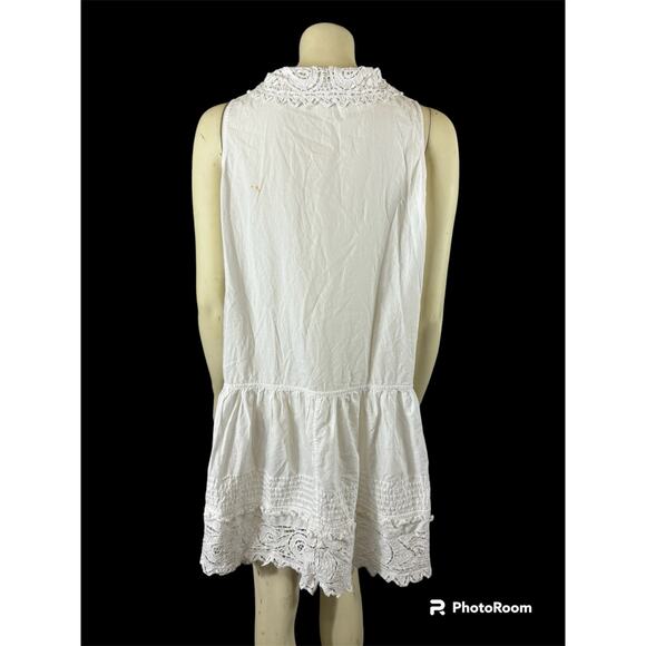 Vintage 1990’s Lone Ranger Paisley Eyelet collared button down dress size medium - Picture 4 of 12